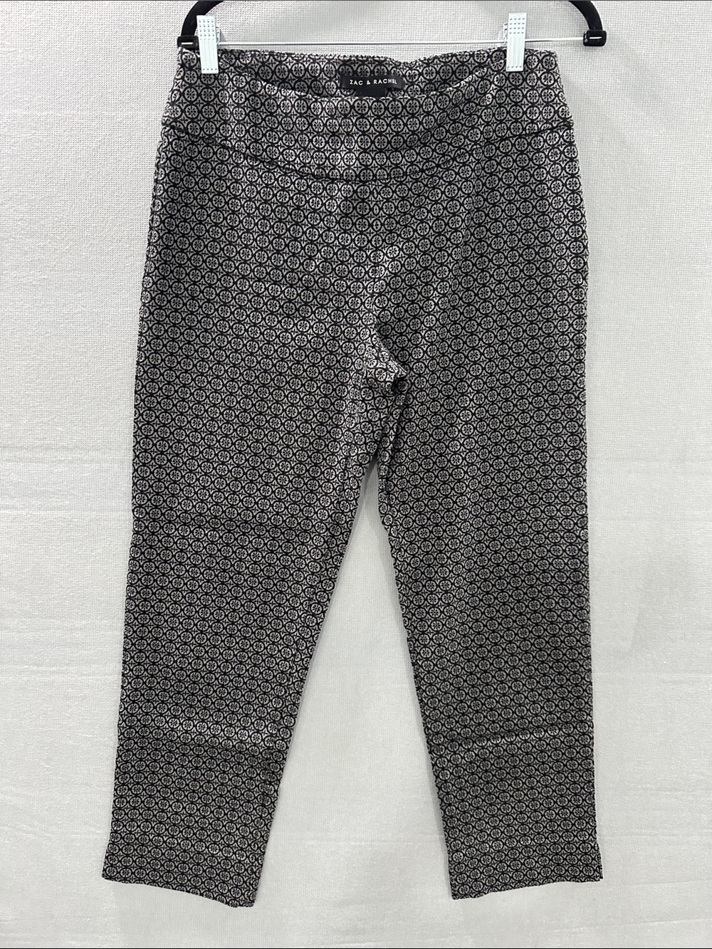 Zac & Rachel Black and White Geometric Ankle Pants